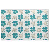 Modern Green Clover Shamrock Drawing Pattern Stof (Fat Quarter)