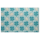 Modern Green Clover Shamrock Drawing Pattern Stof (Fat Quarter)