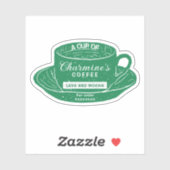 Modern Green Coffee Cup Stickers for Coffee Cups (Vel)