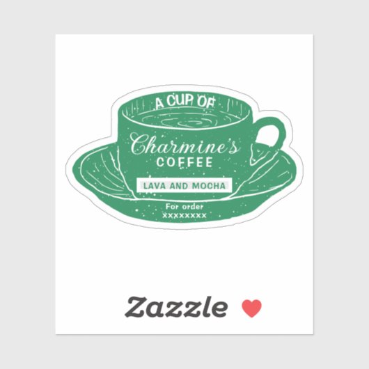 Modern Green Coffee Cup Stickers for Coffee Cups (Vel)