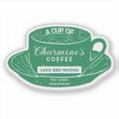 Modern Green Coffee Cup Stickers for Coffee Cups (Voorkant)