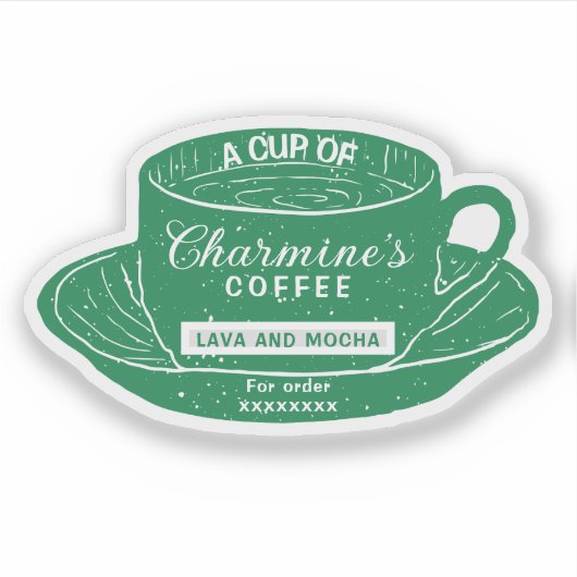 Modern Green Coffee Cup Stickers for Coffee Cups (Voorkant)