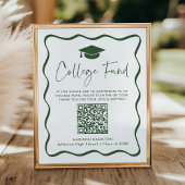 Modern Green College Fund Afstuderen QR Code Sign Poster