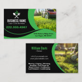 Modern Green Curve Mower Lawn Care Visitekaartje (Voorkant / Achterkant)