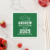 Modern Green Custom 2025 Graduation Party Servetten (Insitu)