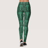 Modern Green Damask Pattern Yoga Leggings (Achterkant)