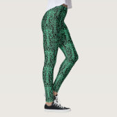 Modern Green Damask Pattern Yoga Leggings (Rechts)