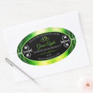 Modern Green Dazzling Product Labels - juwelen zwa