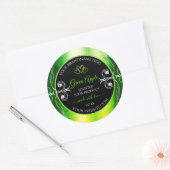Modern Green Dazzling Product Labels - juwelen zwa (Envelop)
