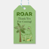 Modern Green Dinosaur Boy Birthday Bedankt Cadeaulabel (Voorkant)