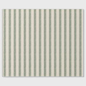 Modern Green Drawn Stripes Cream Wrapping Paper Cadeaupapier (Vlak)