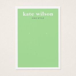 Modern Green Earring Jewelry Display Card Visitekaartje