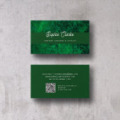 Modern Green | Elegant script met QR-code Visitekaartje