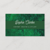 Modern Green | Elegant script met QR-code Visitekaartje (Voorkant)
