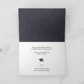 Modern Green Elegant Script Snowflakes Bokeh Feestdagen Kaart (Binnen)