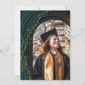 Modern Green Emerald Afstuderen Kaart (Achterkant)