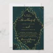 Modern Green Emerald Minimal Calligraphy Wedding I Kaart (Voorkant)