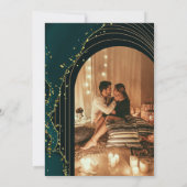 Modern Green Emerald Minimal Calligraphy Wedding I Kaart (Achterkant)