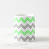 Modern Green en Gray Chevron Pattern Koffiemok (Center)