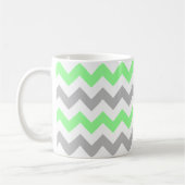 Modern Green en Gray Chevron Pattern Koffiemok (Links)
