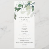 MODERN GREEN EUCALYPTUS FOLIAGE WATERVERF PROGRAMM MENU (Voorkant)
