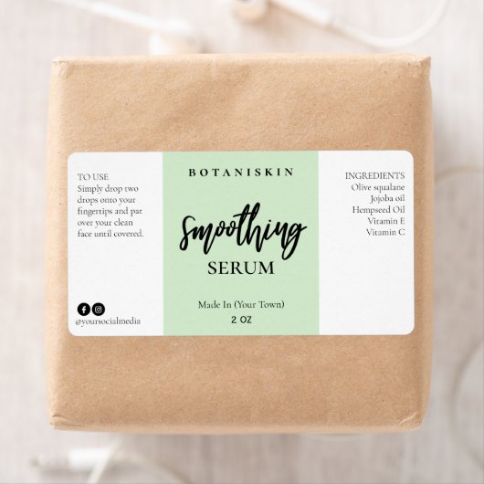 Modern Green Face Serum Labels (Insitu)