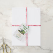 Modern Green Farm Tractor 1st Birthday Cadeaulabel (Met Touw)