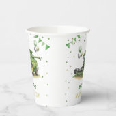 Modern Green Farm Tractor 3rd Birthday Papieren Bekers (Links)