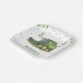 Modern Green Farm Tractor 3rd Birthday Papieren Bordje (Gebogen)