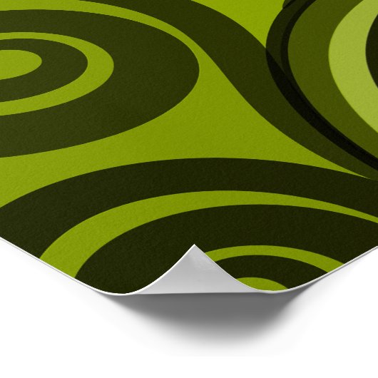 Modern Green Fern-Frond Curls Poster (Hoek)