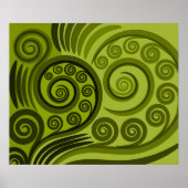 Modern Green Fern-Frond Curls Poster (Voorkant)