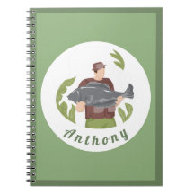 Modern Green Fisherman Illustratie Vist naam