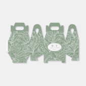 Modern Green Floral Monogram Dank je huwelijk Bedankdoosjes (Uitgevouwen)