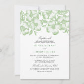 Modern Green Floral Wedding Invitation Kaart (Voorkant)