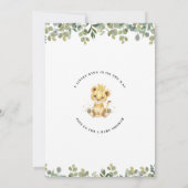Modern Green Foliag Baby Lion Baby shower Kaart (Achterkant)