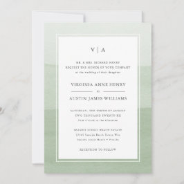 Modern Green Formal Wedding Invitation Kaart