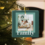 Modern Green | Foto | Gezinsgeschenk Keramisch Ornament<br><div class="desc">Modern Green | Foto | Gezinsgeschenk</div>
