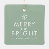 Modern Green | Foto van de familie | INITIAAL Keramisch Ornament (Achterkant)