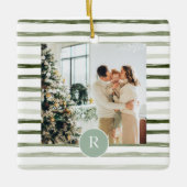 Modern Green | Foto van de familie | INITIAAL Keramisch Ornament (Voorkant)