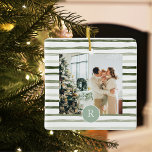 Modern Green | Foto van de familie | INITIAAL Keramisch Ornament<br><div class="desc">Modern Green | Foto van de familie | INITIAAL</div>