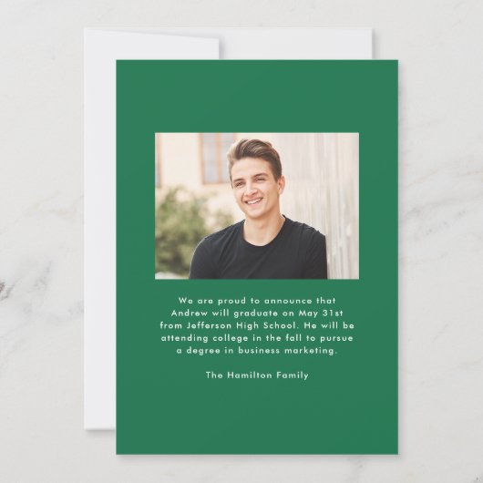 Modern Green Frame 2 Photo Graduation Aankondiging (Achterkant)