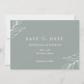 Modern Green Garden Wedding Foto Save The Date (Voorkant)