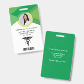 Modern Green Geometric Registered Neurse Foto ID Badge (Voor- en achterkant)