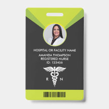 Modern Green Geometric Registered Neurse Foto ID