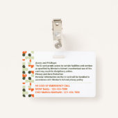 Modern Green Geometric Student ID Kaart Badge (Achterkant met clip)