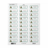 Modern Green Gingham Kerstboom Ornamenten Naam Etiket (Full Sheet)