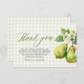 Modern Green Gingham Perfect Pair Bridal Shower Bedankkaart (Voorkant / Achterkant)