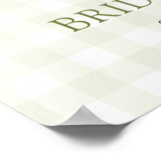 Modern Green Gingham Perfect Pair Bridal Shower Poster (Hoek)