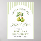 Modern Green Gingham Perfect Pair Bridal Shower Poster (Voorkant)