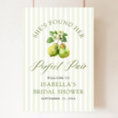 Modern Green Gingham Perfect Pair Bridal Shower Poster